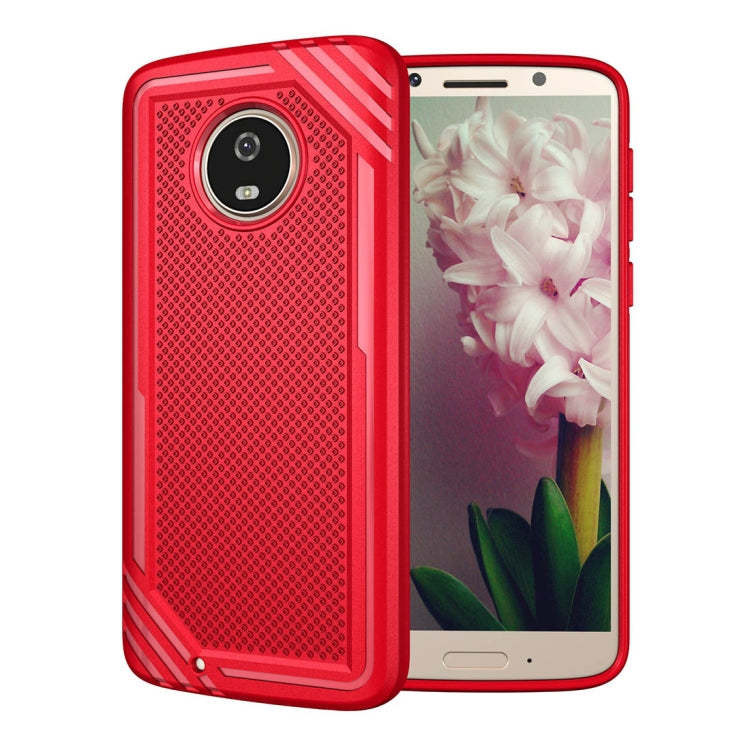 For Motorola Moto G6 Lattice Texture TPU Shockproof Protective Back Cover Case