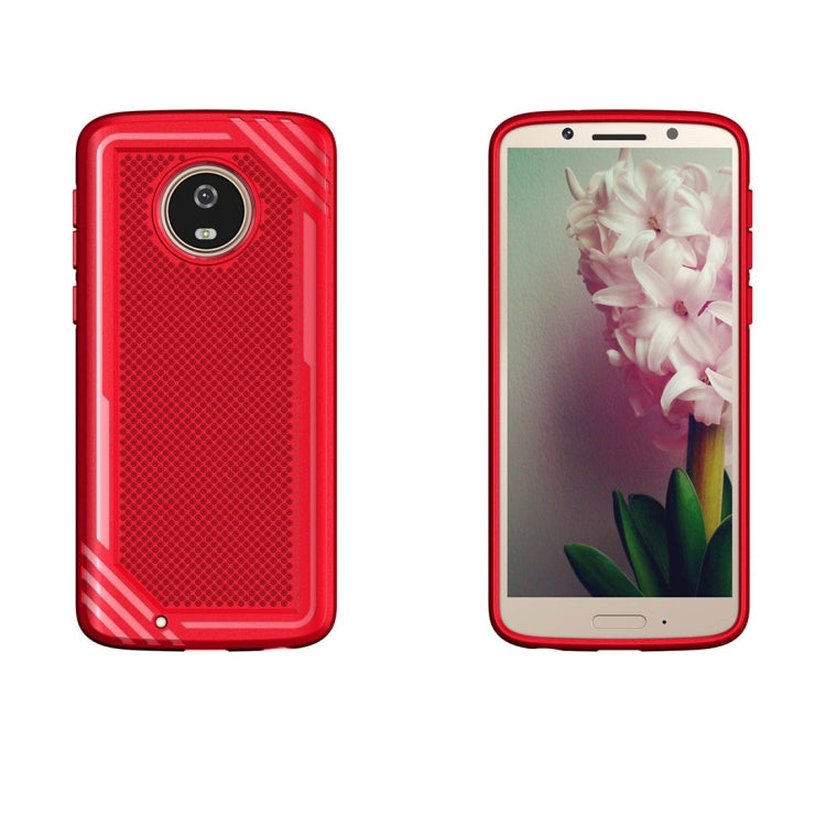 For Motorola Moto G6 Lattice Texture TPU Shockproof Protective Back Cover Case