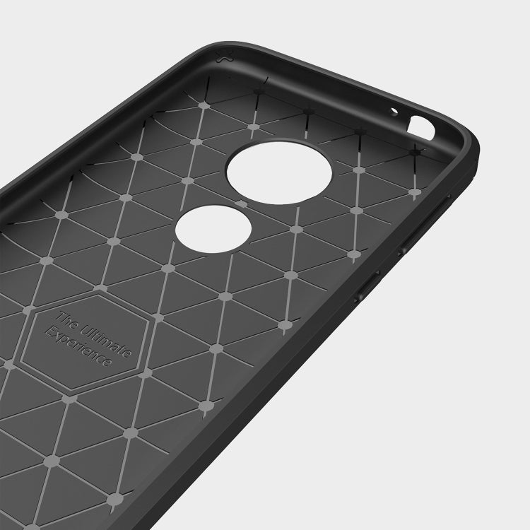 For Motorola Moto E5 Play Brushed Texture Carbon Fiber Shockproof TPU Protective Back Case