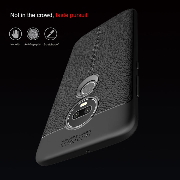 Litchi Texture TPU Shockproof Case for Motorola Moto G7