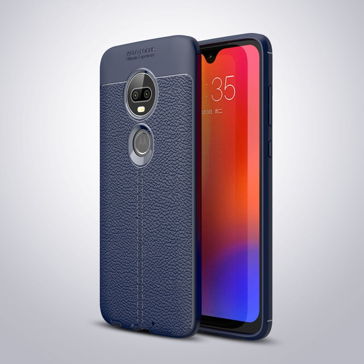 Litchi Texture TPU Shockproof Case for Motorola Moto G7