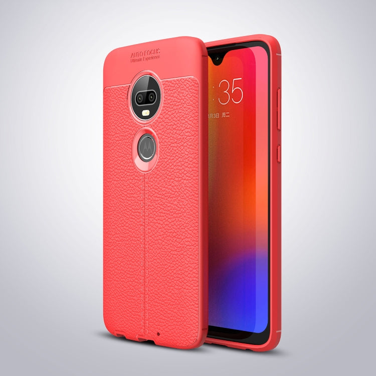 Litchi Texture TPU Shockproof Case for Motorola Moto G7