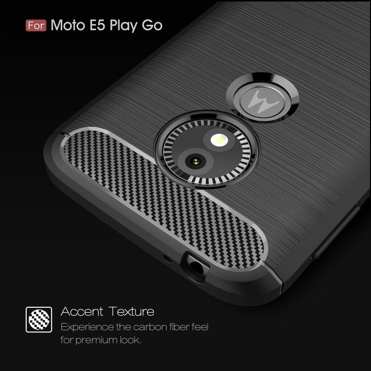 Brushed Texture Carbon Fiber Soft TPU Case for Motorola Moto E5 Play Go