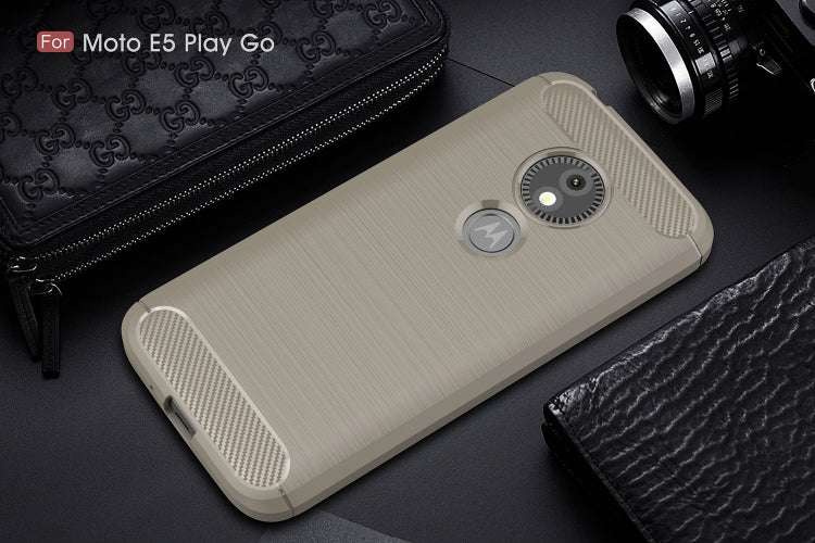 Brushed Texture Carbon Fiber Soft TPU Case for Motorola Moto E5 Play Go