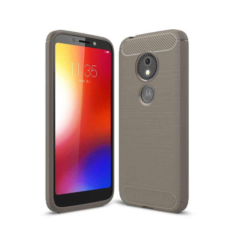 Brushed Texture Carbon Fiber Soft TPU Case for Motorola Moto E5 Play Go