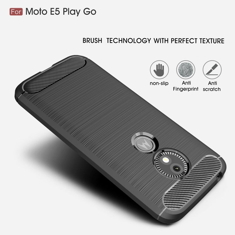 Brushed Texture Carbon Fiber Soft TPU Case for Motorola Moto E5 Play Go