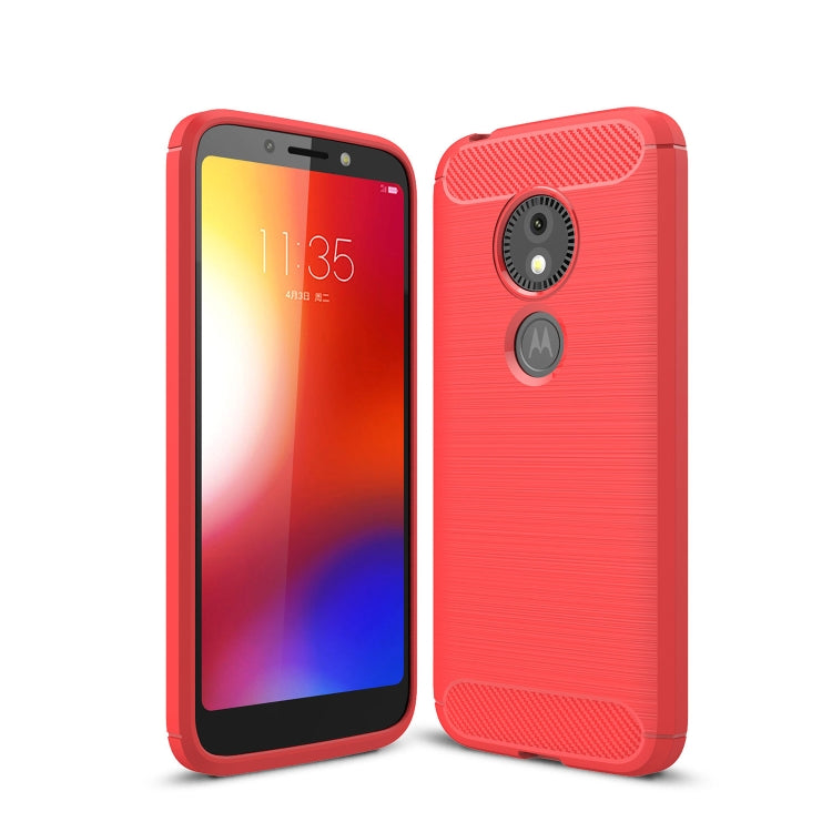Brushed Texture Carbon Fiber Soft TPU Case for Motorola Moto E5 Play Go