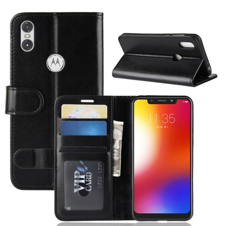 R64 Texture Single Fold Horizontal Flip Leather Case for Motorola One (P30 Play), with Holder & Card Slots & Wallet