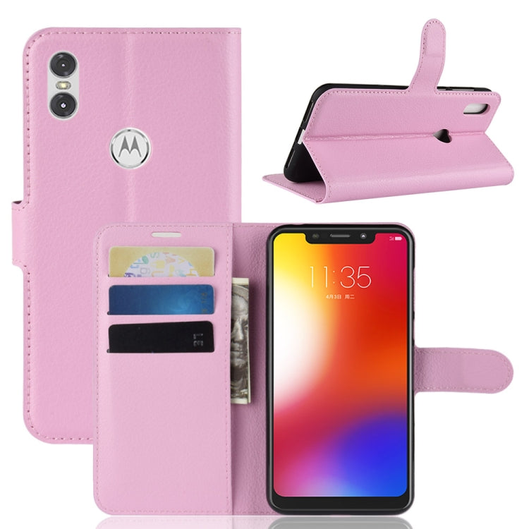 Litchi Texture Horizontal Flip Leather Case for Motorola One (P30 Play), with Holder & Card Slots & Wallet