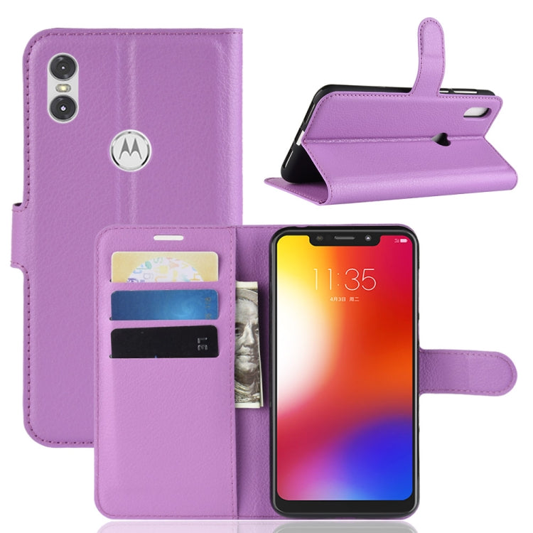 Litchi Texture Horizontal Flip Leather Case for Motorola One (P30 Play), with Holder & Card Slots & Wallet