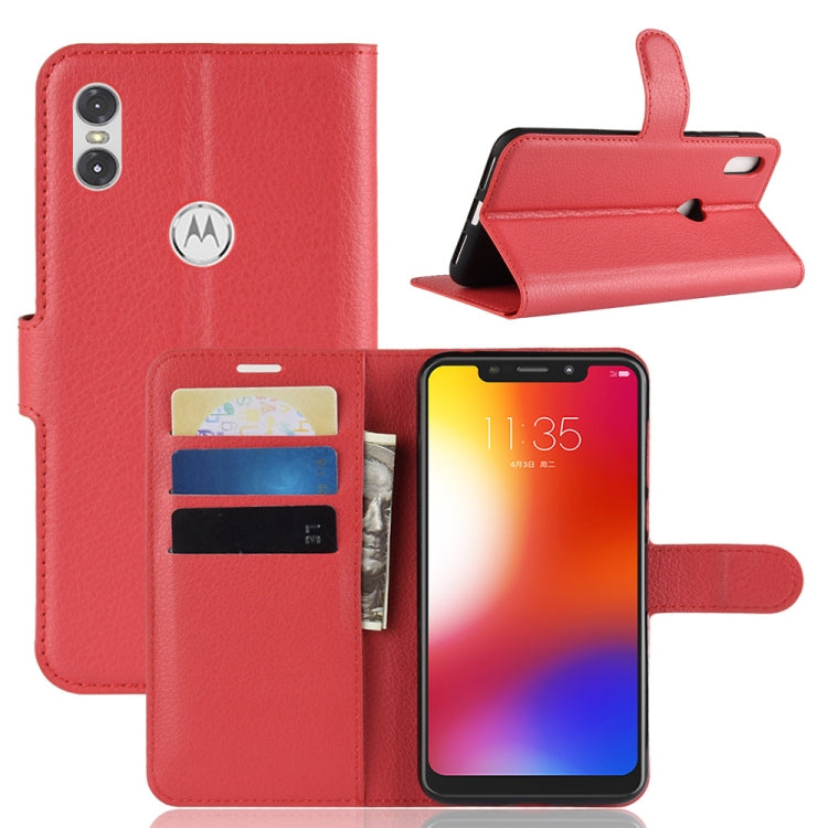 Litchi Texture Horizontal Flip Leather Case for Motorola One (P30 Play), with Holder & Card Slots & Wallet