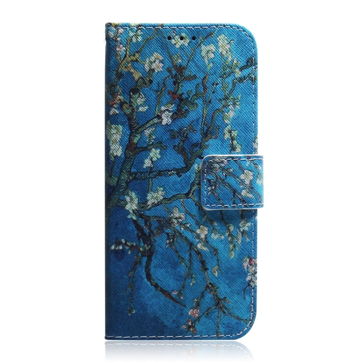Apricot Flower Pattern Coloured Drawing Horizontal Flip Leather Case for Motorola Moto G7 Play, with Holder & Card Slots & Wallet