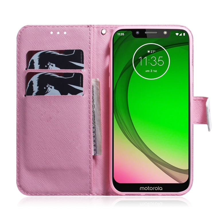Magnolia Flower Pattern Coloured Drawing Horizontal Flip Leather Case for Motorola Moto G7 Play, with Holder & Card Slots & Wallet