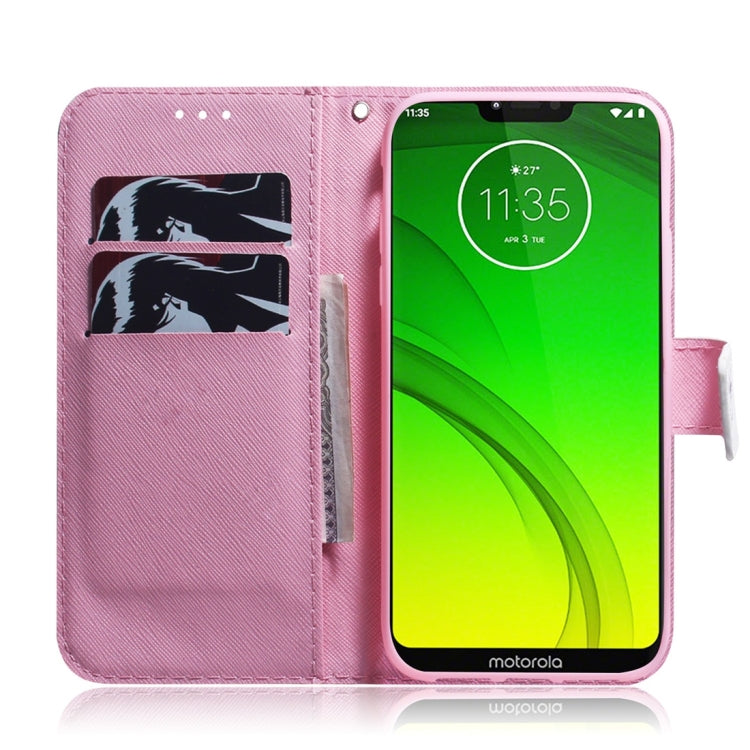 Magnolia Flower Pattern Coloured Drawing Horizontal Flip Leather Case for Motorola Moto G7 Power, with Holder & Card Slots & Wallet