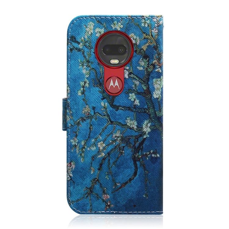 Apricot Flower Pattern Coloured Drawing Horizontal Flip Leather Case for Motorola Moto G7 / Moto G7 Plus, with Holder & Card Slots & Wallet
