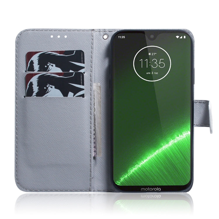 Apricot Flower Pattern Coloured Drawing Horizontal Flip Leather Case for Motorola Moto G7 / Moto G7 Plus, with Holder & Card Slots & Wallet