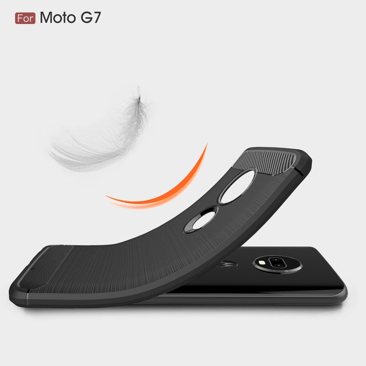 Brushed Texture Carbon Fiber TPU Case for Motorola Moto G7