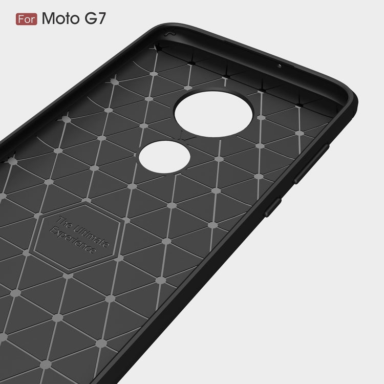 Brushed Texture Carbon Fiber TPU Case for Motorola Moto G7