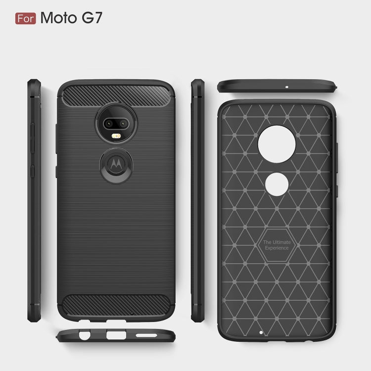 Brushed Texture Carbon Fiber TPU Case for Motorola Moto G7