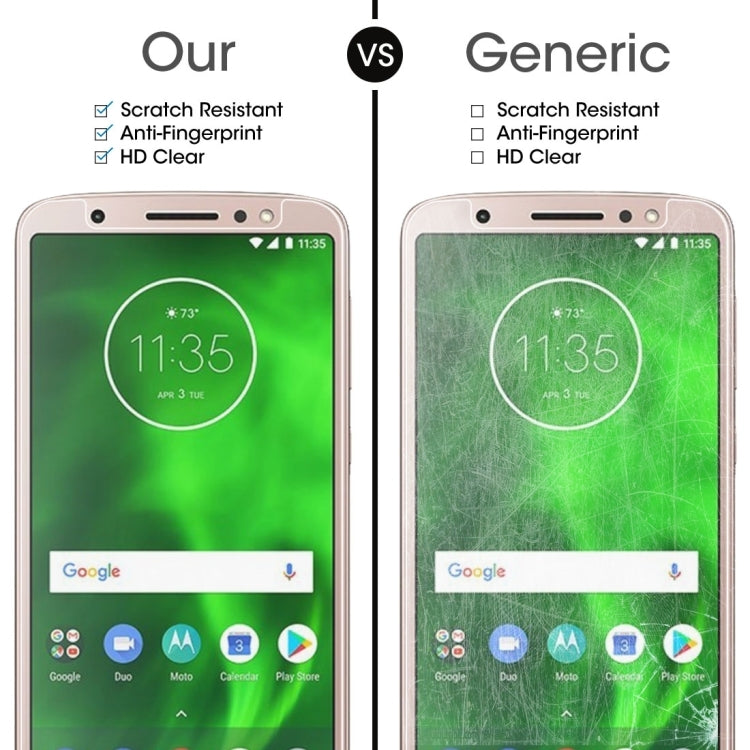 100 PCS 0.26mm 9H 2.5D Tempered Glass Film for Motorola Moto G6