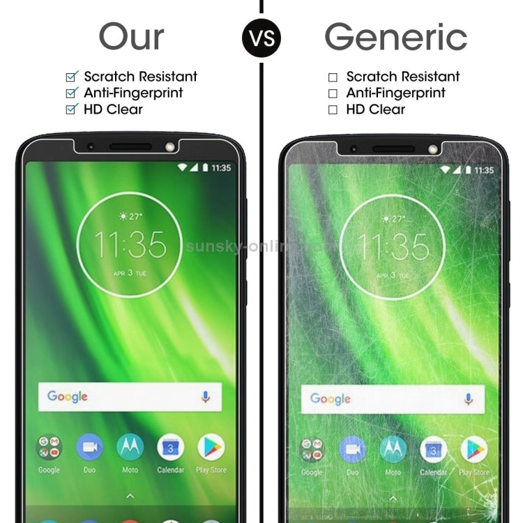 100 PCS 0.26mm 9H 2.5D Tempered Glass Film for Motorola Moto G6 Play