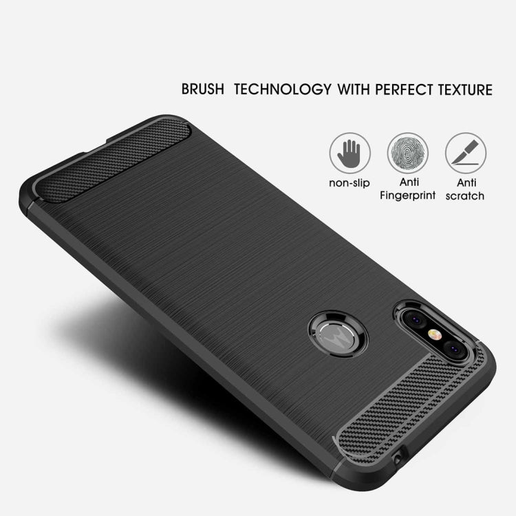 Brushed Texture Carbon Fiber Shockproof TPU Case for Motorola Moto One Power (P30 Note)