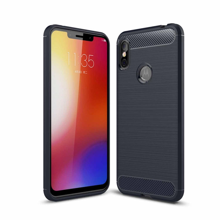 Brushed Texture Carbon Fiber Shockproof TPU Case for Motorola Moto One Power (P30 Note)