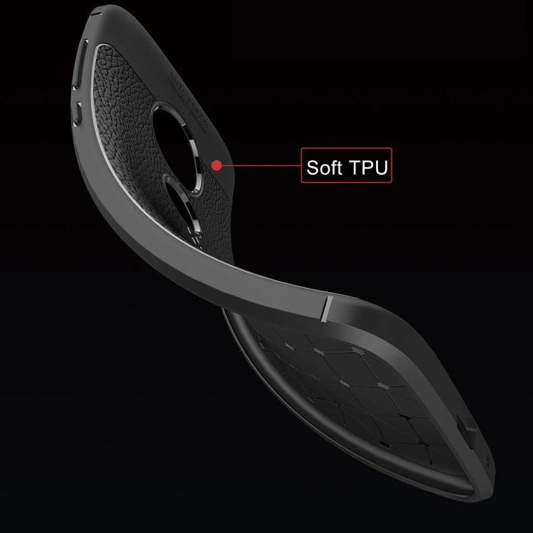 For Motorola Moto E5 Litchi Texture Soft TPU Protective Back Cover Case