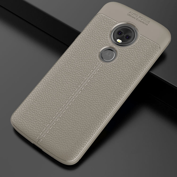 For Motorola Moto E5 Litchi Texture Soft TPU Protective Back Cover Case