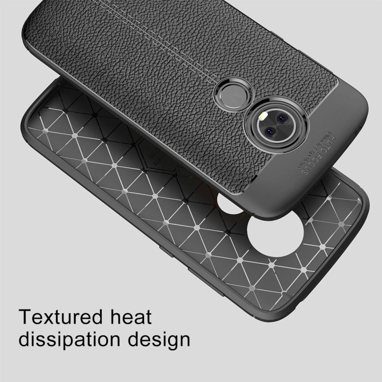 For Motorola Moto E5 Play Litchi Texture Soft TPU Protective Back Cover Case
