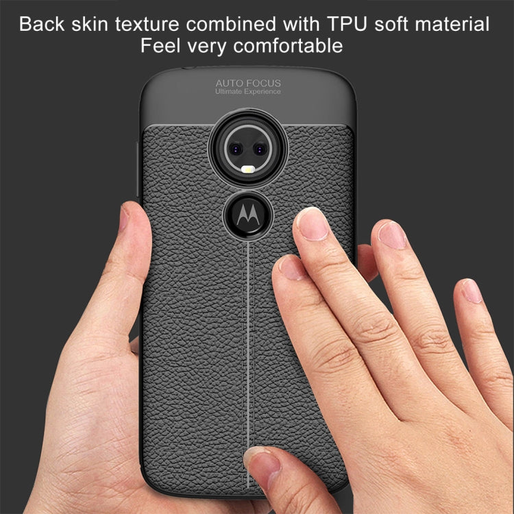 For Motorola Moto E5 Play Litchi Texture Soft TPU Protective Back Cover Case