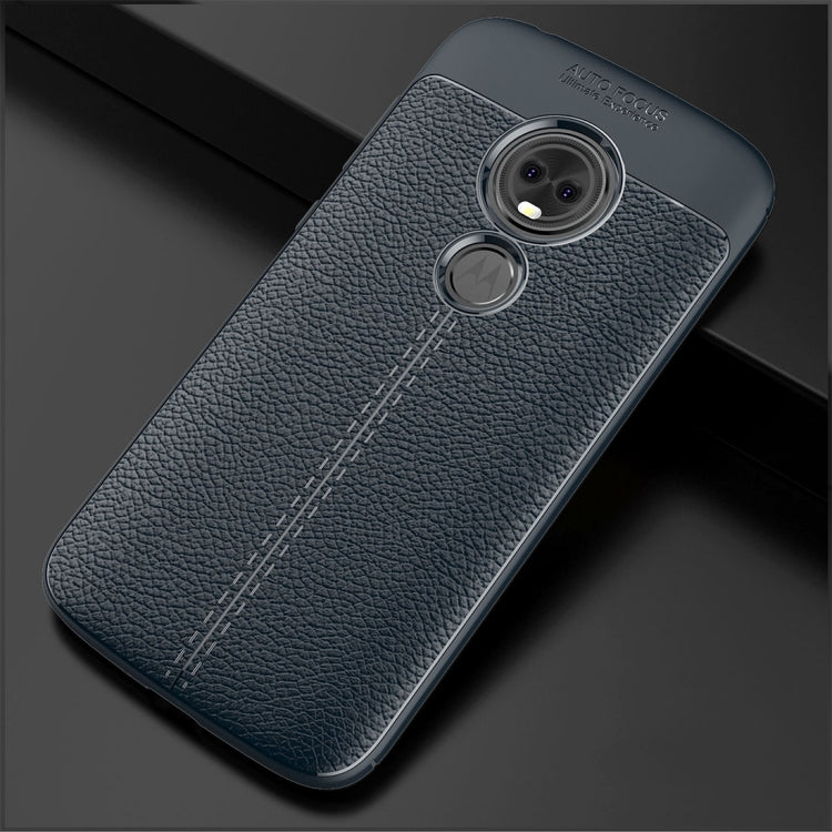 For Motorola Moto E5 Play Litchi Texture Soft TPU Protective Back Cover Case