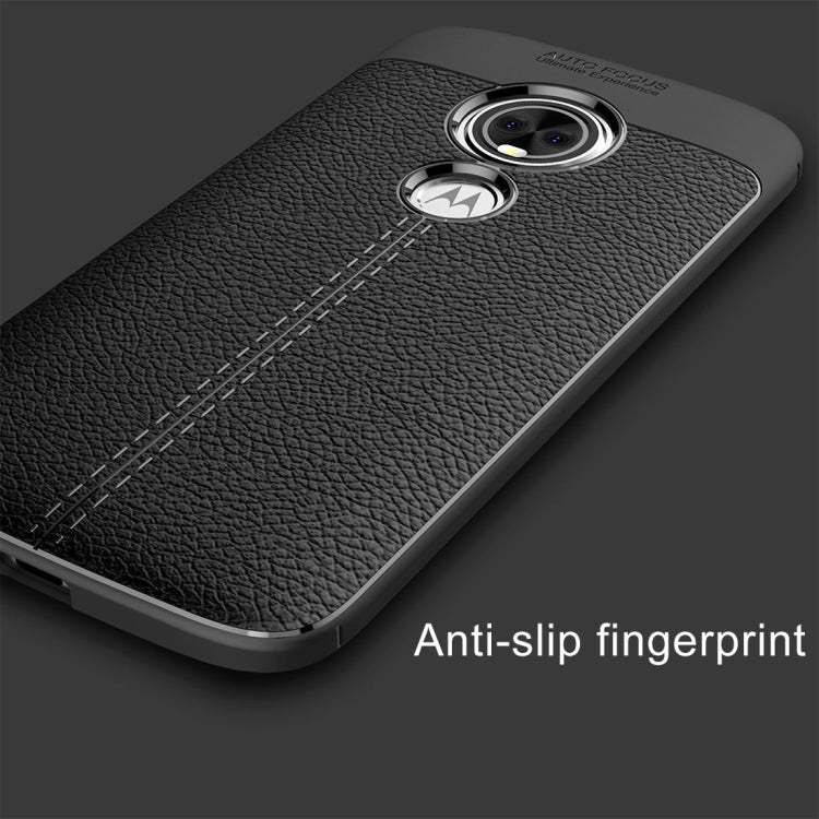 For Motorola Moto E5 Play Litchi Texture Soft TPU Protective Back Cover Case
