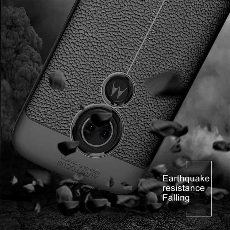 For Motorola Moto E5 Play Litchi Texture Soft TPU Protective Back Cover Case