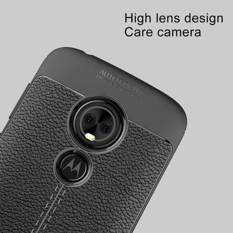 For Motorola Moto E5 Play Litchi Texture Soft TPU Protective Back Cover Case