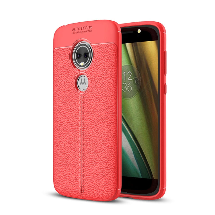 For Motorola Moto E5 Play Litchi Texture Soft TPU Protective Back Cover Case