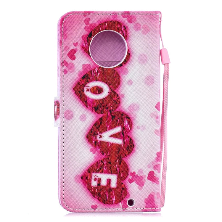 Love Pattern Horizontal Flip Leather Case for Motorola Moto G6 Plus, with Holder & Card Slots & Wallet