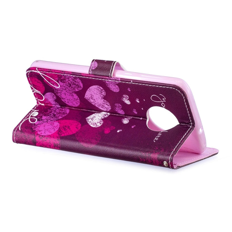 Letter Heart Pattern Horizontal Flip Leather Case for Motorola Moto G6 Plus, with Holder & Card Slots & Wallet