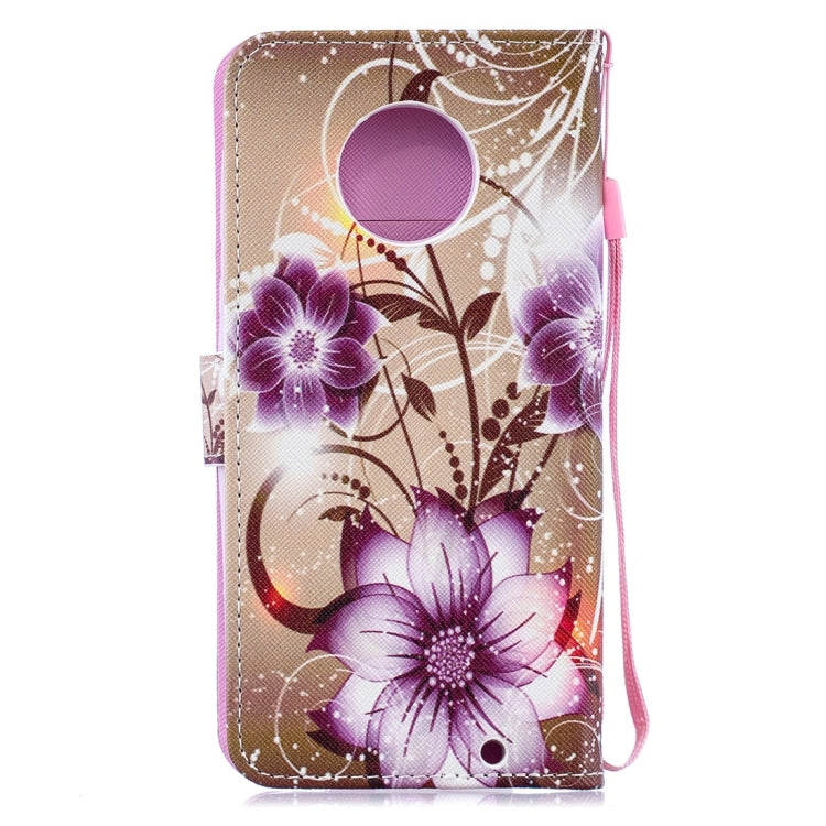 Lotus Pattern Horizontal Flip Leather Case for Motorola Moto G6 Plus, with Holder & Card Slots & Wallet