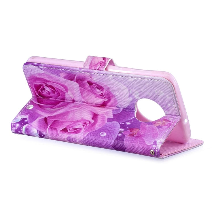 Rose Pattern Horizontal Flip Leather Case for Motorola Moto G6 Plus, with Holder & Card Slots & Wallet
