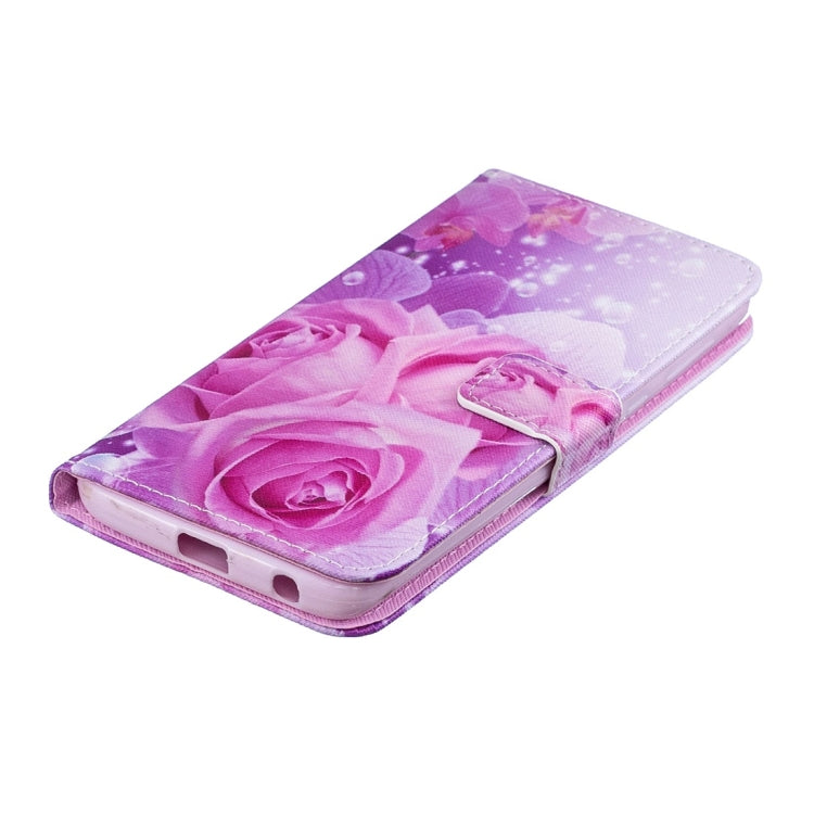 Rose Pattern Horizontal Flip Leather Case for Motorola Moto G6 Plus, with Holder & Card Slots & Wallet