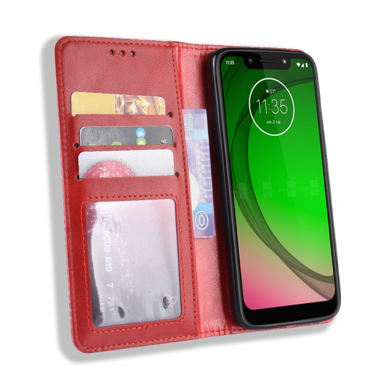 Magnetic Buckle Retro Texture Horizontal Flip Leather Case for Motorola Moto G7 Play (EU Version), with Holder & Card Slots & Wallet