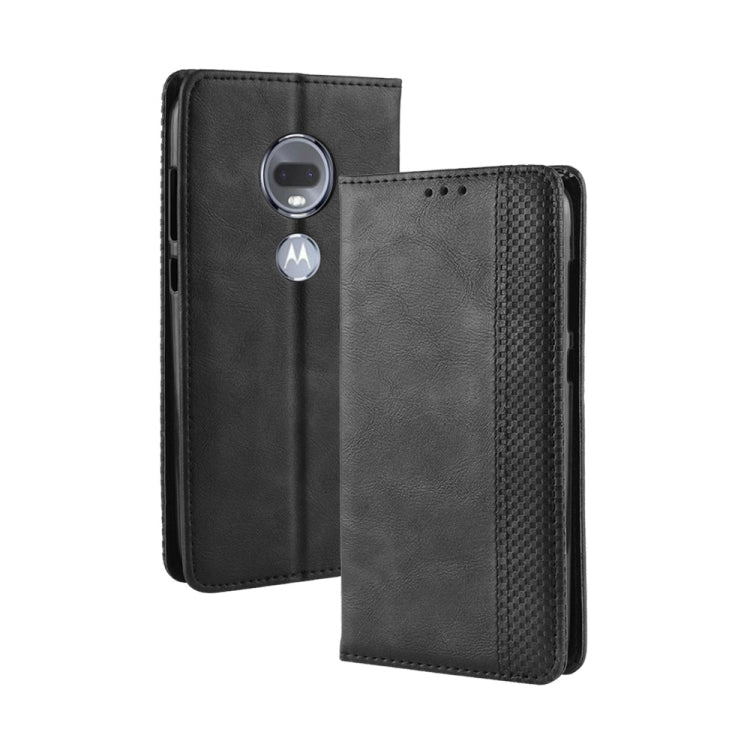 Magnetic Buckle Retro Texture Horizontal Flip Leather Case for Motorola Moto G7, with Holder & Card Slots & Wallet