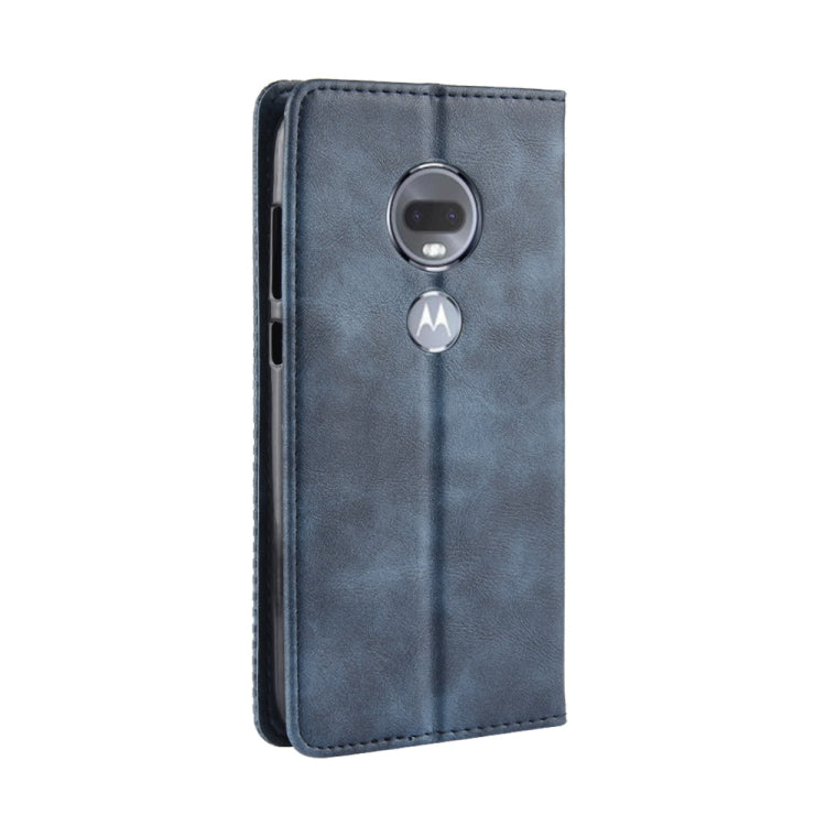Magnetic Buckle Retro Texture Horizontal Flip Leather Case for Motorola Moto G7, with Holder & Card Slots & Wallet