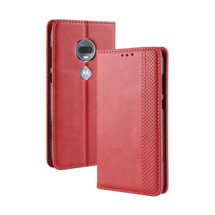 Magnetic Buckle Retro Texture Horizontal Flip Leather Case for Motorola Moto G7, with Holder & Card Slots & Wallet