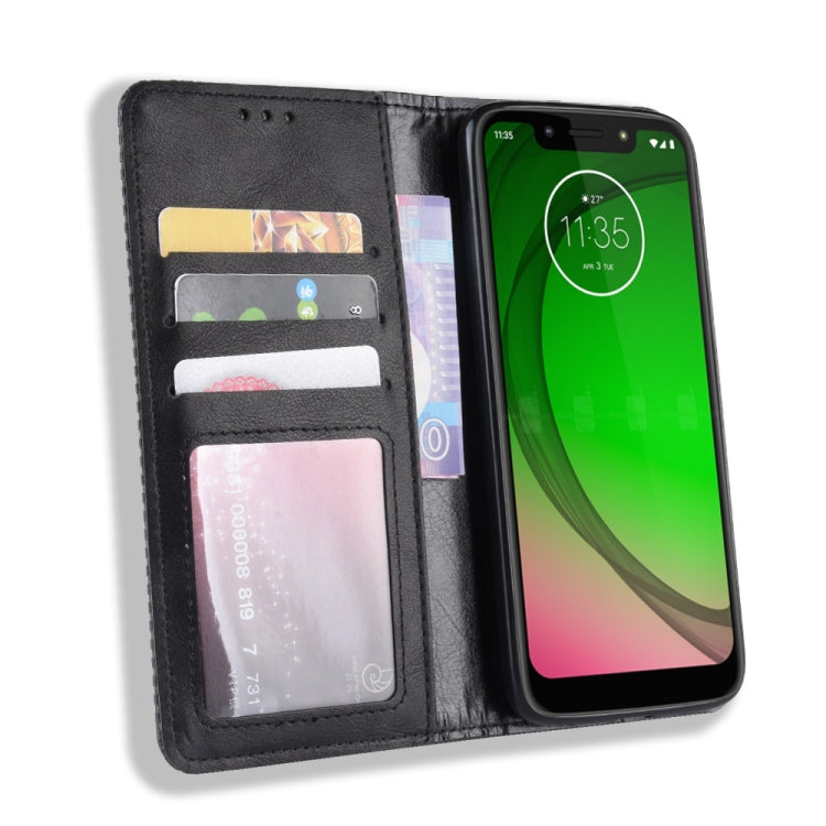 Magnetic Buckle Retro Texture Horizontal Flip Leather Case for Motorola Moto G7 Play (US Version), with Holder & Card Slots & Wallet