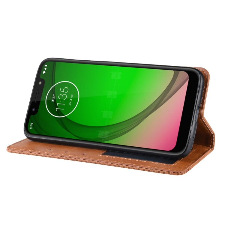 Magnetic Buckle Retro Texture Horizontal Flip Leather Case for Motorola Moto G7 Play (US Version), with Holder & Card Slots & Wallet