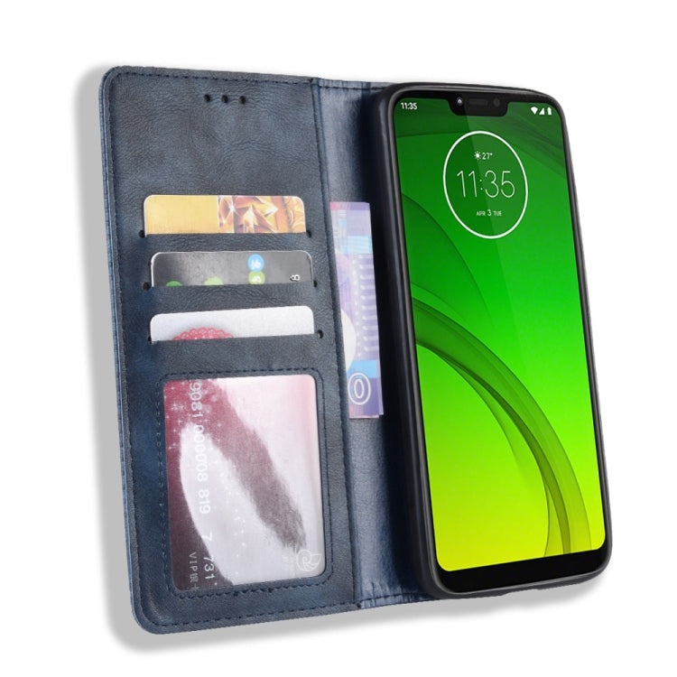 Magnetic Buckle Retro Texture Horizontal Flip Leather Case for Motorola Moto G7 Power (US Version), with Holder & Card Slots & Wallet