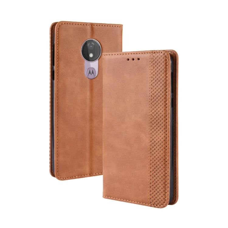 Magnetic Buckle Retro Texture Horizontal Flip Leather Case for Motorola Moto G7 Power (US Version), with Holder & Card Slots & Wallet