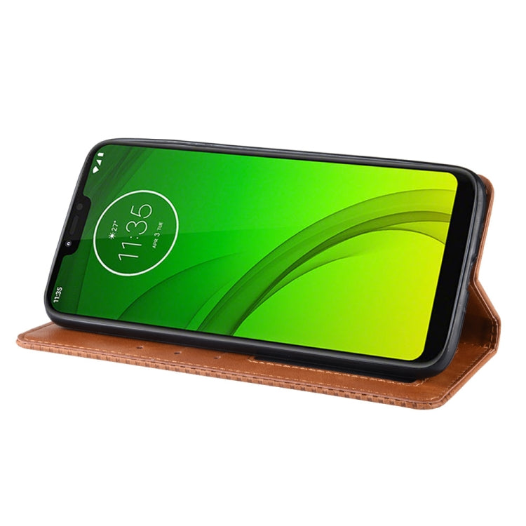 Magnetic Buckle Retro Texture Horizontal Flip Leather Case for Motorola Moto G7 Power (US Version), with Holder & Card Slots & Wallet